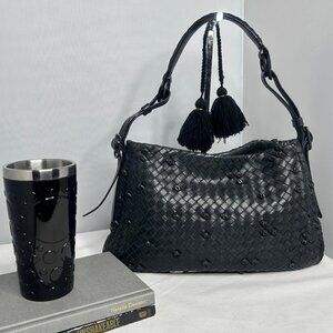💎✨Beautiful✨💎Authentic BOTTEGA VENETA Intrecciato Shoulder Bag Black